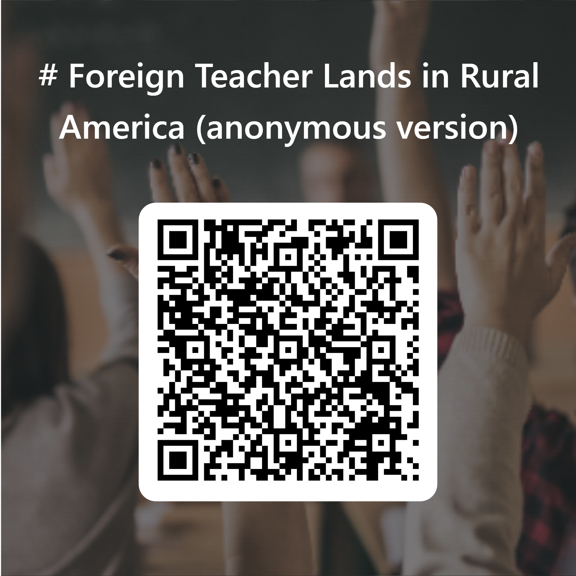 Foreign Teacher in rural America