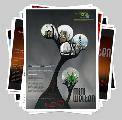 Plakatentwürfe zum Theaterstück "MiniWelten"